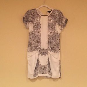 BCBG white and black dress